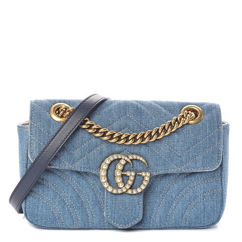 gucci handtasche marmont|Gucci denim marmont bag.